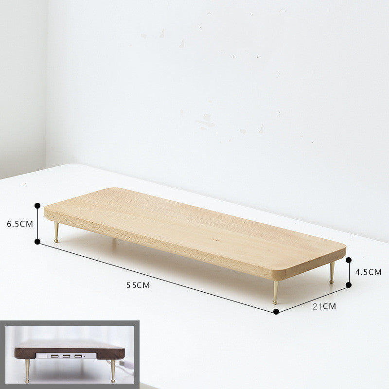 Computer stand made of walnut (with USB interface)