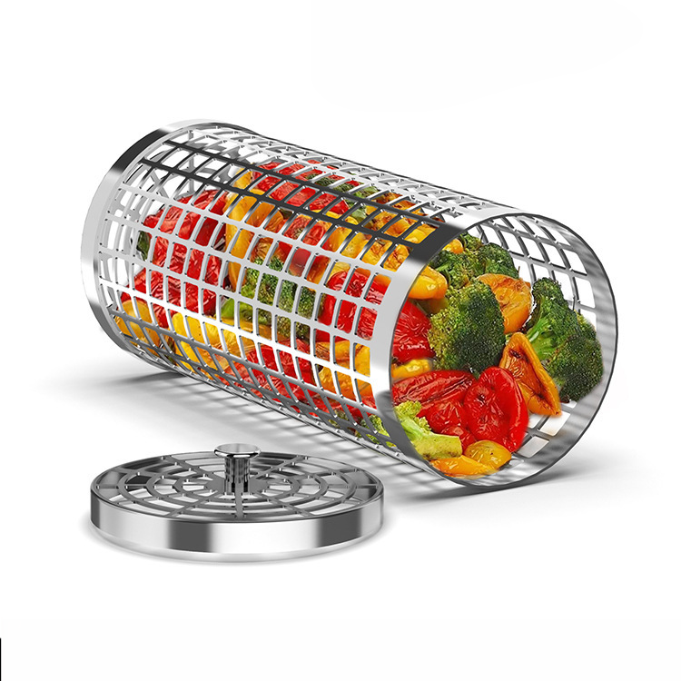 Stainless steel grill basket for vegetables