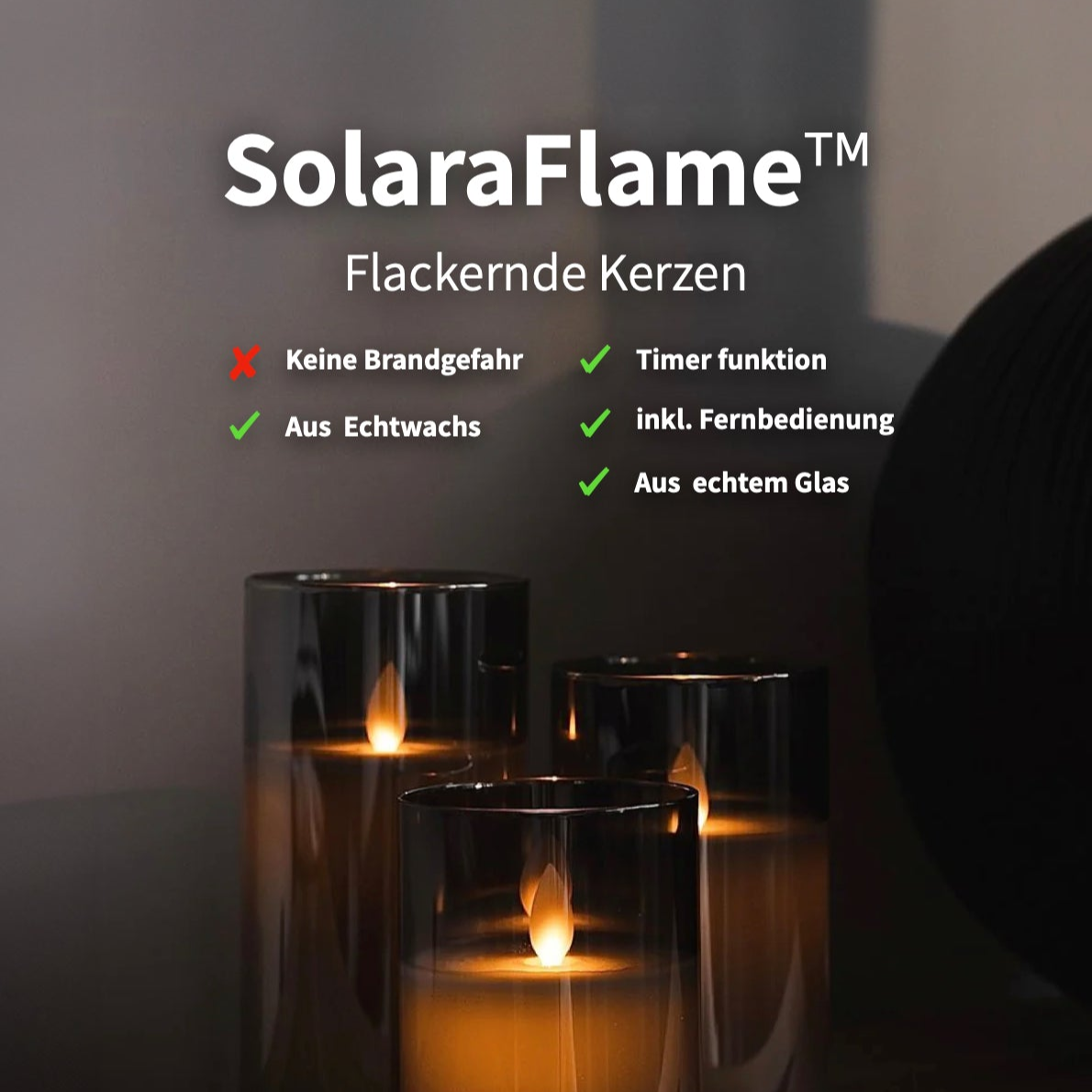 SolaraFlame™ - Electric Real Wax Candle (Set of 3)